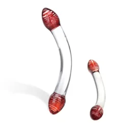 Glas Red Head Double Glazen Dildo
