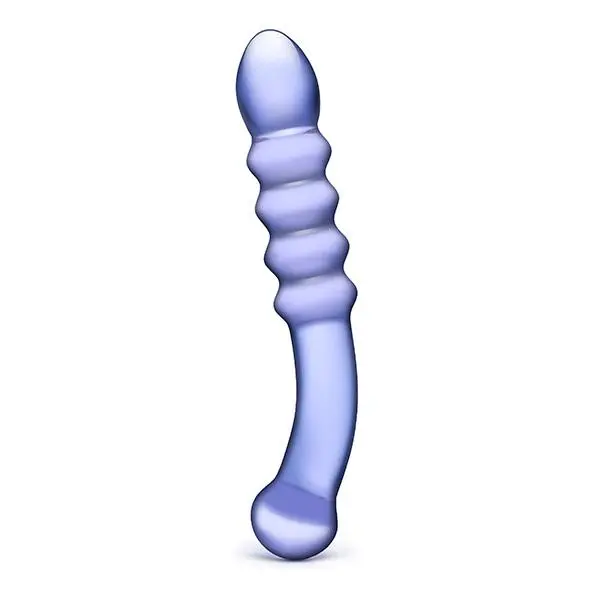 Glas Purple Rain Ribbed Glazen Dildo 1 Glas Purple Rain Ribbed Glazen Dildo