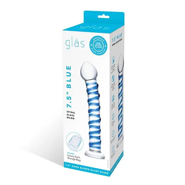 Glas Blue Spiral Glazen Dildo 2 Glas Blue Spiral Glazen Dildo - Afbeelding 2