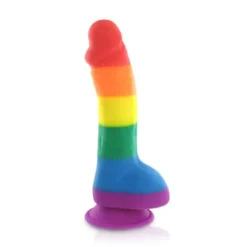 Pride Dildo Pride Silicone Rainbow Dildo Met Ballen 20 Cm