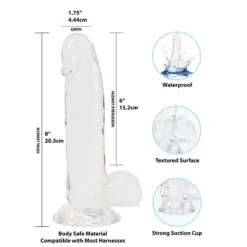Addiction Crystal Transparante Dildo 20 Cm -Vibrators winkel E31765 3