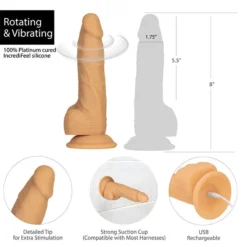 Naked Addiction Roterende & Vibrerende Vibrator Met Afstandsbediening 20 Cm -Vibrators winkel E32686 7