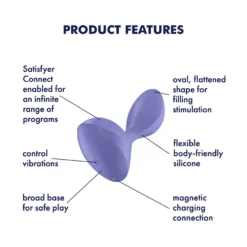 Satisfyer Sweet Seal Vibrerende Buttplug -Vibrators winkel satisfyer sweet seal purple analplug features