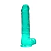 RealRock Realistische Dildo Met Ballen Turquoise 25 Cm
