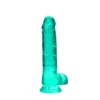 RealRock Realistische Dildo Met Ballen Turquoise 21 Cm